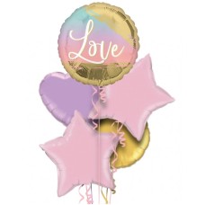 Holographic Love Balloon Bouquet