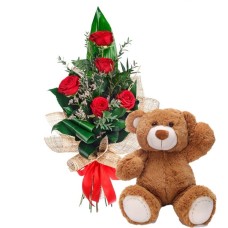 teddy bear and red roses (Standard)