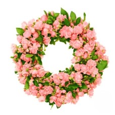 Funeral wreath of pink flowers