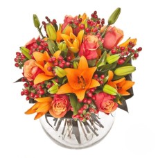 Orange roses and lilies bouquet (Refined)