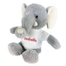 Personalized Gray Plush Elephant 8.5"