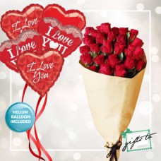 Red Passion with Love Balloons