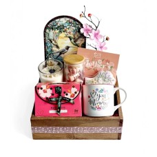 Hummingbird Wall Decor, Tea & Chocolates Gift Crate