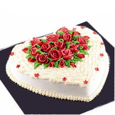 Red Roses On A Heart