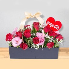 'adarei' Rose Bag Flower Arrangement With 12 Red Roses