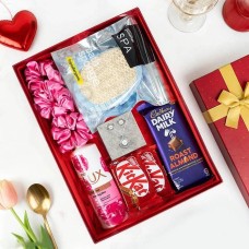 Sweet Serenity Lux Body Care,satin Scrunchies And Chocolate Gift Box