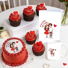 Adarei Sudu Menika Cake With Gift Set Combo
