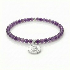 Amethyst & Sterling Silver Saint Christopher Bracelet
