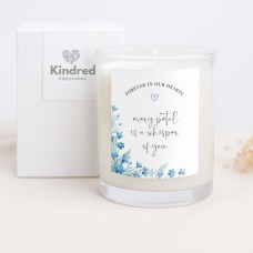 Memorial Candle Gift - Forget Me Not Flowers
