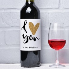 I Heart You Personalised Wine