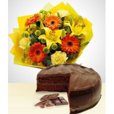Sweet Spring Combo: Gerberas Bouquet + Cake