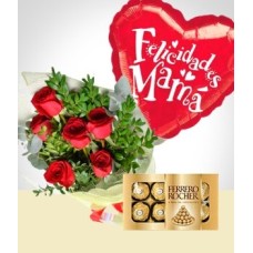 Surprise for Mom: Bouquet, Chocolates & Balloon