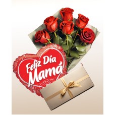 Surprise for Mom: Bouquet, Chocolates & Balloon
