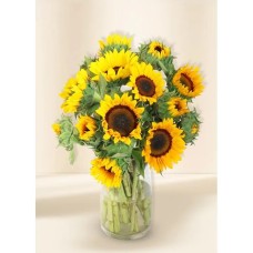 Sunflowers- Sunrise In A Glass Vase (15)