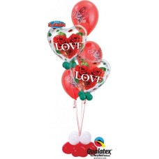 Bouquet 117 Love Roses Qualatex #33878-2 23400-3 43607-4 43599-4