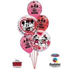 Bukiet 146 Disney Mickey & Minnie I Love You Qualatex #21892-2 23186-3