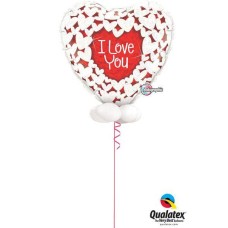 Bouquet 150 I Love You Glitter Hearts Qualatex # 16512