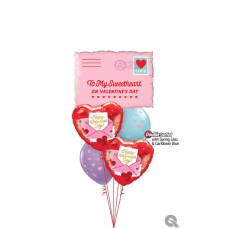 Bouquet 1672 Addressed with Love Qualatex #21085 24780-2 18100-2 50322 50322