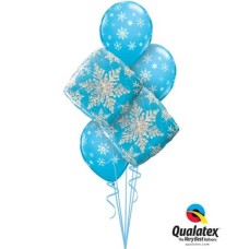 Bouquet 461 Snowflakes Sparkles Blue Qualatex-40089-2 33531-3