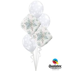 Bouquet 462 Snowflakes Sparkles White Qualatex-40091-2 40800-3