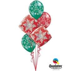 Bouquet 463 Snowflake Sparkles Red Qualatex-40093-2 60132-3