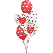 Bouquet 506 I Love Glitter Hearts Qualatex #34813-2 76928-3