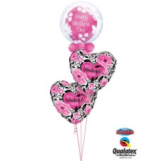 Bukiet 259 Deco Bubble Butterflies & Flowers Qualatex #11560 11978 41830-2