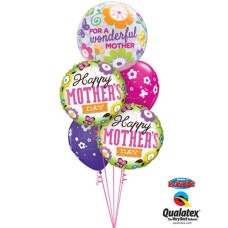 Bouquet 574 Happy Mother's Day Flowers & Butterflies Qualatex #11538 13228-2 85065-2