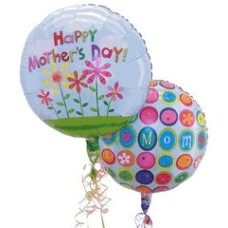Happy Mother's Day 2 Balloon Bouquet with flowers (Standard)