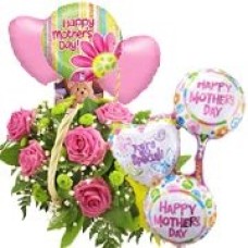 Flower Basket & 6 Balloons Gift Set (Standard)