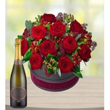 Luxury Rose Hatbox & Prosecco