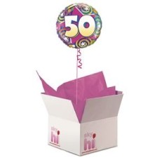 50th Birthday Balloon in a Box (Standard)