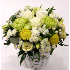 White Rose ball - flower basket - 1