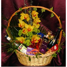 Gift Basket With Orchids