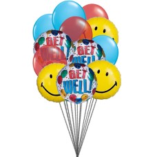 Getwell smiley balloons (6 Latex Balloons and 6 Mylar Balloons)