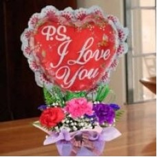 6 Mixed Carnation Arrangement Can be Hand Carry