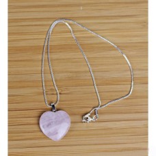 Necklace silver with rosequartz