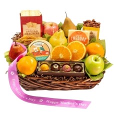 Happy Mothers Day Orchard Delight Fruit and Gourmet Basket