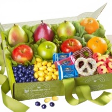 Spring Bouquet of Sweets and Fruit Deluxe Gift Box