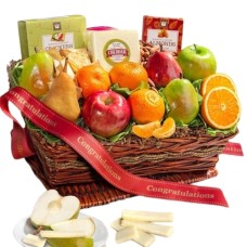 Congratulations Cheese And Nuts Classic Fruit Basket