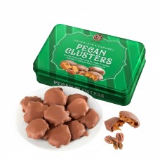 Chocolate Caramel Pecan Clusters in Gift Tin