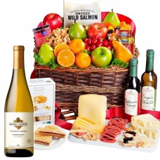 Generous Gourmet Market Favorites Fruit Basket with Wine - Kendall-Jackson Chardonnay