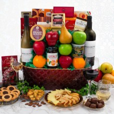 Trafalgar Square Fruit & Wine Gift Basket