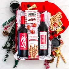 Holly Jolly Red Wine Gift Basket