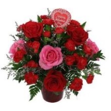 Roses And Carnations Vase