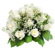 12 White Roses Bouquet