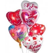 6 Heart Shaped Mylar Balloons