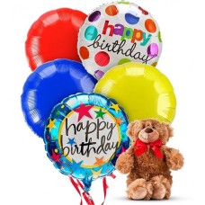 Mylar Balloons And Teddy Bear