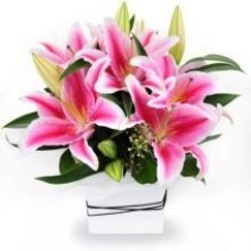 Pink Lilies Basket