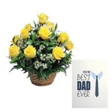 Yellow Roses Basket